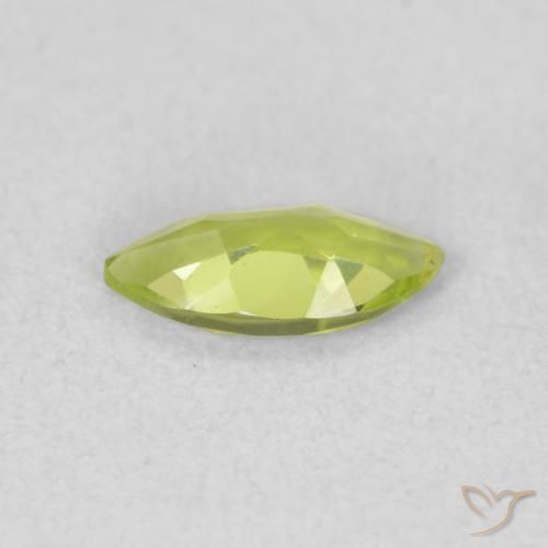Péridot Vert jaunâtre naturelle Marquise, 0.48 ct, VS