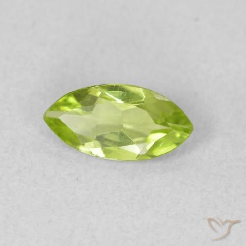 Péridot Vert éclatant naturelle Marquise, 0.58 ct, VS