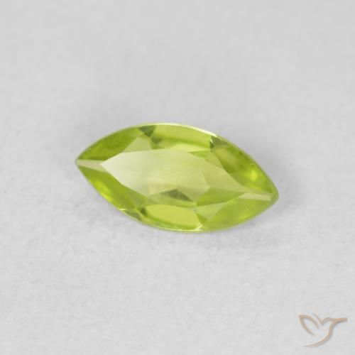 Péridot Vert clair naturelle Marquise, 0.51 ct, VS