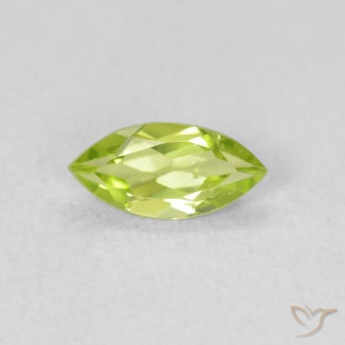 Péridot Vert clair naturelle Marquise, 0.52 ct, VS