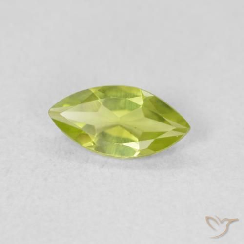 Péridot Vert éclatant naturelle Marquise, 0.57 ct, VVS-VS