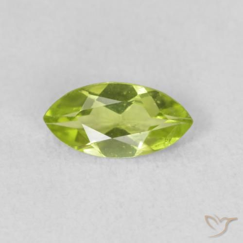 Péridot Vert clair naturelle Marquise, 0.52 ct, VS
