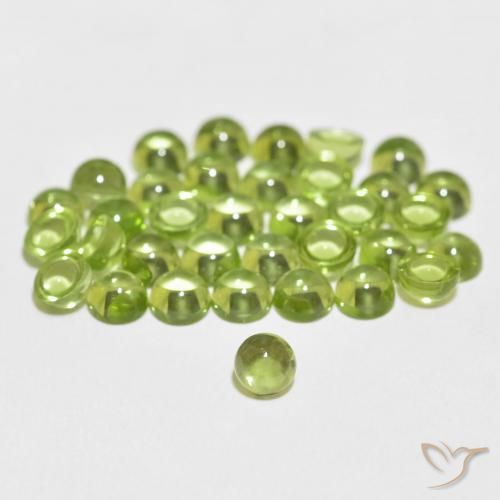 Péridot vert de 0,40 ct, rond, transparent