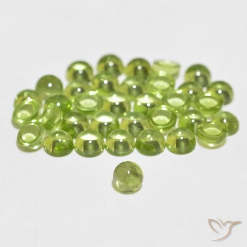 Péridot vert naturelle coupe roude, 0,40 ct, transparent