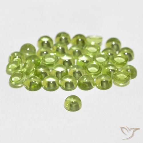 Péridot vert naturelle coupe roude, 0,40 ct, transparent