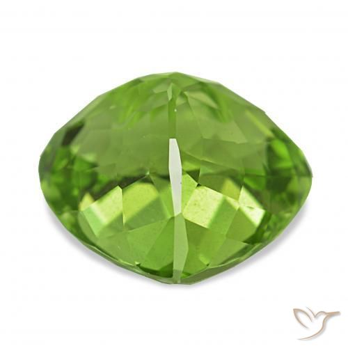 Péridot Vert éclatant naturelle Cœur, 6.01 ct, VVS-VS