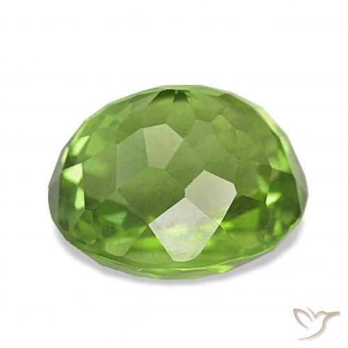 Péridot Vert éclatant naturelle ovale, 7.00 ct, VVS-VS