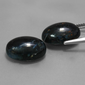Achetez naturel 12,24ct noir piétersite gems, coupe ovale, en provenance chine chez gemselect. en stock, livraison internationale!