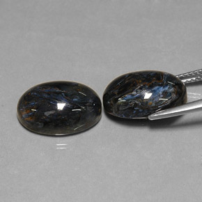 Achetez naturel 12,70ct noir piétersite gems, coupe ovale, en provenance chine chez gemselect. en stock, livraison internationale!