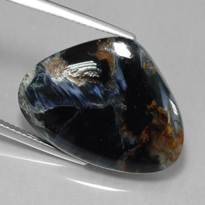 Piétersite noir naturelle forme fantaisie, 16,51 ct, opaque