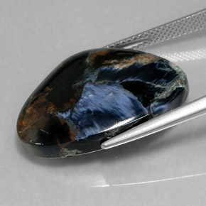 Piétersite noir naturelle forme fantaisie, 16,51 ct, opaque