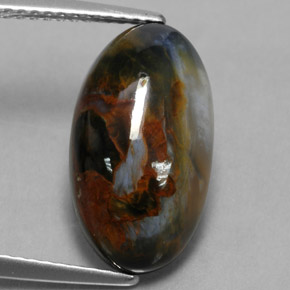 Pietersite Multicolore naturelle Coupe ovale, 6.14 ct, Opaque