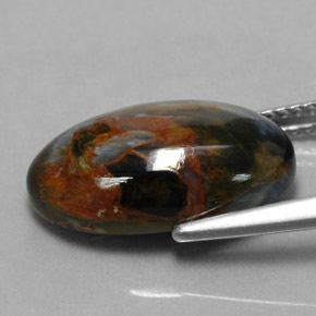 Pietersite Multicolore naturelle Coupe ovale, 6.14 ct, Opaque