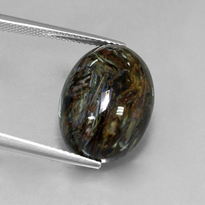 Piétersite multicolore naturelle coupe ovale, 12,67 ct, opaque