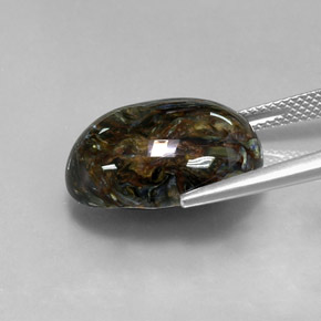 Piétersite multicolore naturelle coupe ovale, 12,67 ct, opaque
