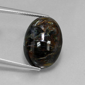 Piétersite multicolore naturelle coupe ovale, 12,53 ct, opaque