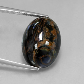 Pietersite Multicolore naturelle Coupe ovale, 12.85 ct, Opaque