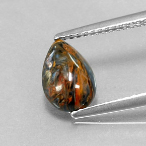 Piétersite multicolore naturelle en forme de poire, 1,11 ct, opaque