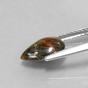Piétersite multicolore naturelle en forme de poire, 1,11 ct, opaque