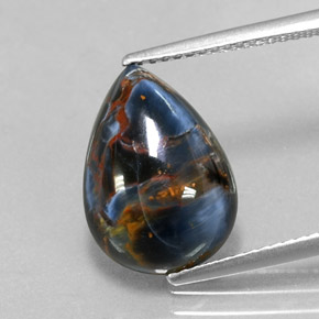 Piétersite multicolore naturelle en forme de poire, 4,76 ct, opaque
