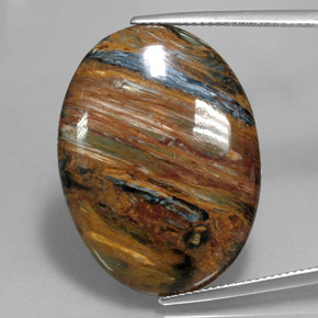 Pietersite Multicolore naturelle Coupe ovale, 21.99 ct, Opaque