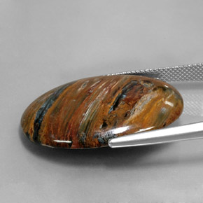 Pietersite Multicolore naturelle Coupe ovale, 21.99 ct, Opaque