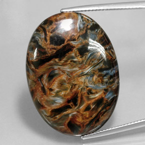 Pietersite Multicolore naturelle Coupe ovale, 30.96 ct, Opaque
