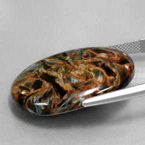 Pietersite Multicolore naturelle Coupe ovale, 30.96 ct, Opaque