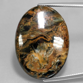 Piétersite multicolore naturelle coupe ovale, 32,92 ct, opaque