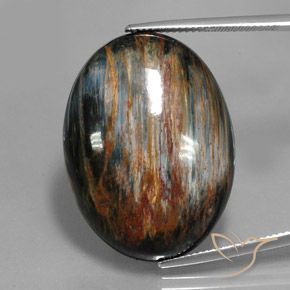 34.48ct Naturel Multicolore Pietersite, ovale, Opaque