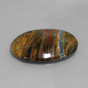 Piétersite multicolore naturelle coupe ovale, 20,19 ct, opaque