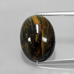 Piétersite multicolore naturelle coupe ovale, 7,12 ct, opaque