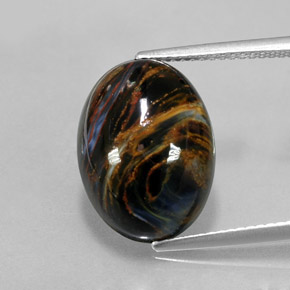 Pietersite Multicolore naturelle Coupe ovale, 7.86 ct, Opaque
