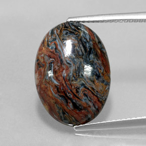 Piétersite multicolore naturelle coupe ovale, 6,85 ct, opaque