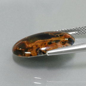 Piétersite multicolore naturelle coupe ovale, 5,53 ct, opaque