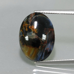 Piétersite multicolore naturelle coupe ovale, 7,40 ct, opaque
