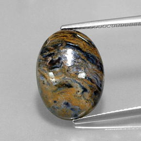 Piétersite multicolore naturelle coupe ovale, 8,02 ct, opaque