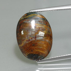 Pietersite Multicolore naturelle Coupe ovale, 6.54 ct, Opaque