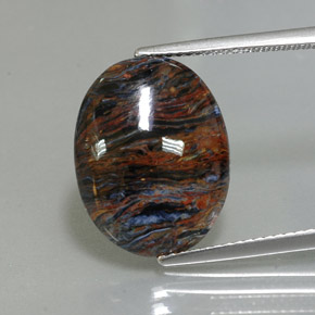 Piétersite multicolore naturelle coupe ovale, 6,80 ct, opaque