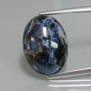 Piétersite multicolore naturelle coupe ovale, 9,37 ct, opaque