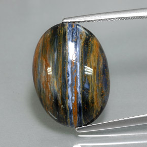 Piétersite multicolore naturelle coupe ovale, 7,66 ct, opaque