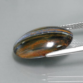 Piétersite multicolore naturelle coupe ovale, 7,66 ct, opaque