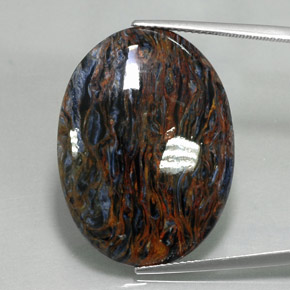 Pietersite Multicolore naturelle Coupe ovale, 21.37 ct, Opaque