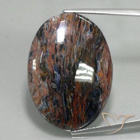 20.97ct Naturel Multicolore Pietersite, ovale, Opaque