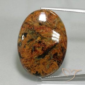 28.14ct Naturel Multicolore Pietersite, ovale, Opaque