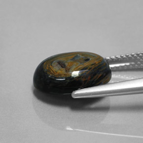 Piétersite multicolore naturelle coupe ovale, 4,34 ct, opaque