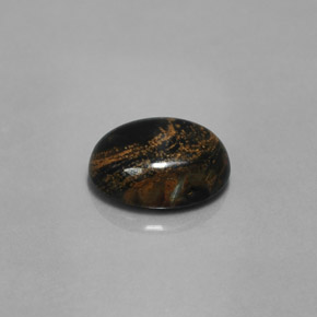 Piétersite multicolore naturelle coupe ovale, 3,84 ct, opaque
