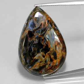 Piétersite multicolore naturelle en forme de poire, 23,64 ct, opaque