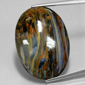 Pietersite Multicolore naturelle Coupe ovale, 30.29 ct, Opaque
