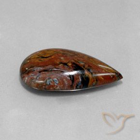 Pietersite Multicolore naturelle En forme de poire, 13.70 ct, Opaque
